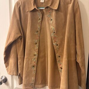 Coldwater Creek Tan Embroidered Jacket